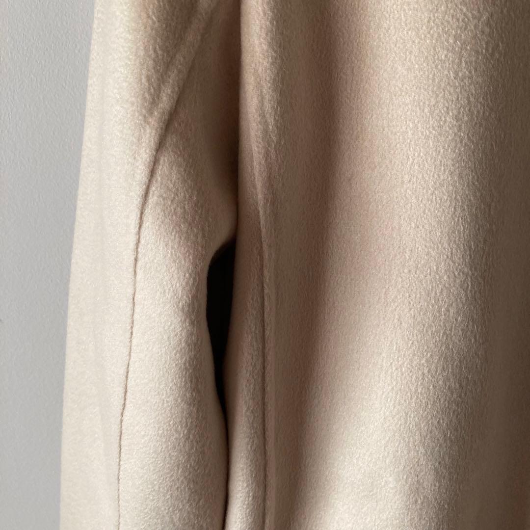 TSEセイ＊最高級カシミヤ100%ステンカラーコート 30万＊アイボリーベージュ