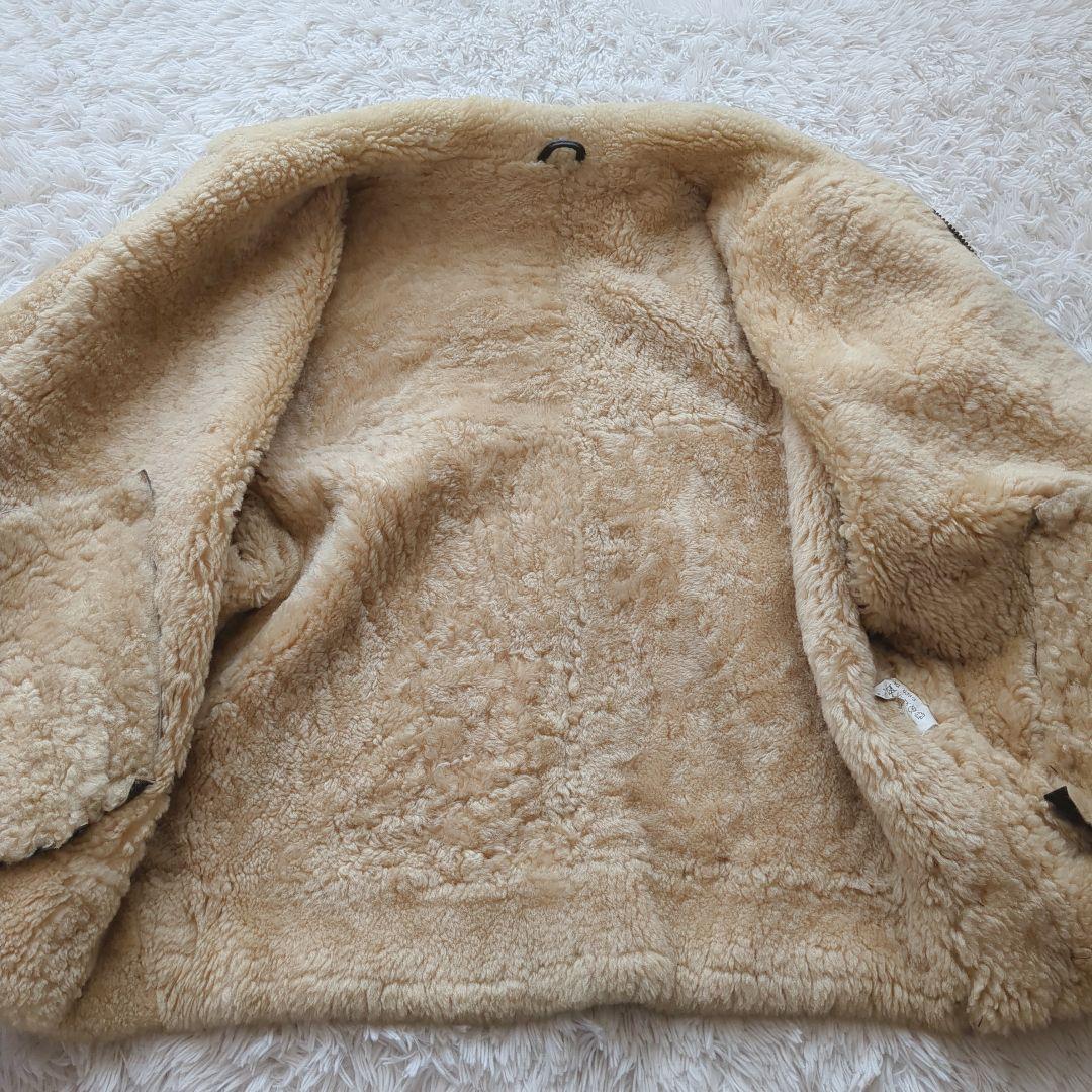 美品 90's B-3フライトジャケット リアルムートン ボア 羊革 L 希少