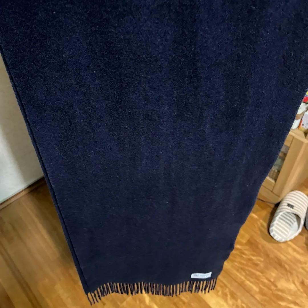 ジョンストンズ カシミヤ 中判 ダークネイビー ストール