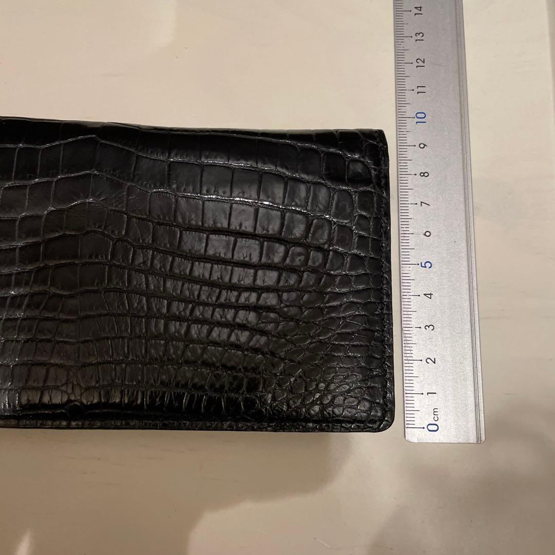 美品！ クロコダイル ポロサス 長財布 ブラック JRA
