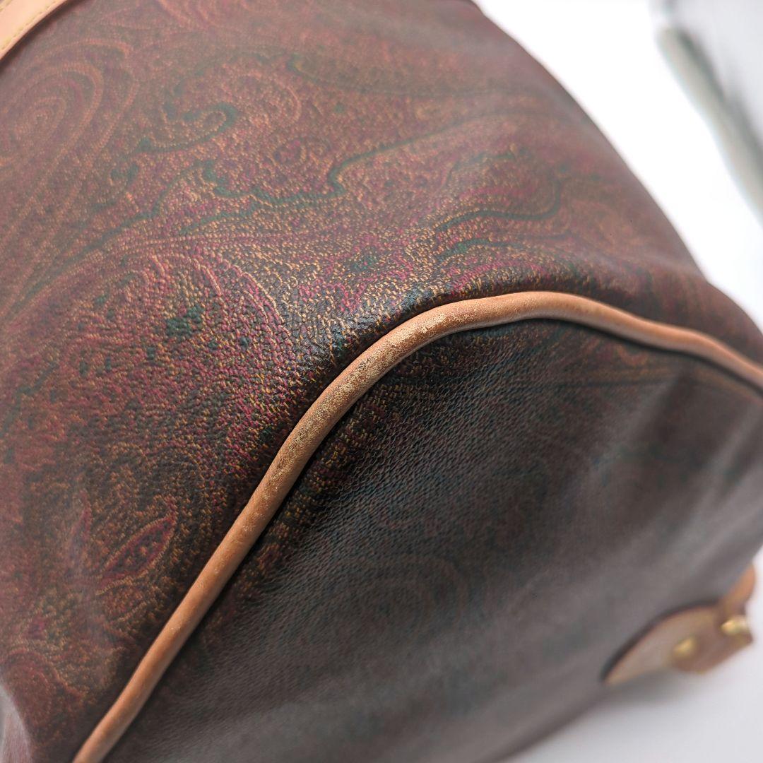 【極美品】エトロ ボストンバッグ ペイズリー柄 pvc レザー