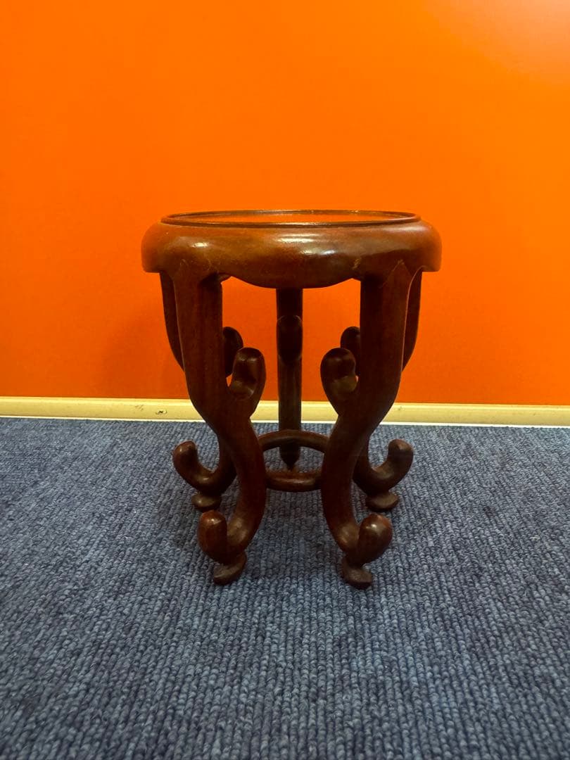 1623 花梨　唐木　天然木　ミニ花台　飾台　香炉台　中国美術