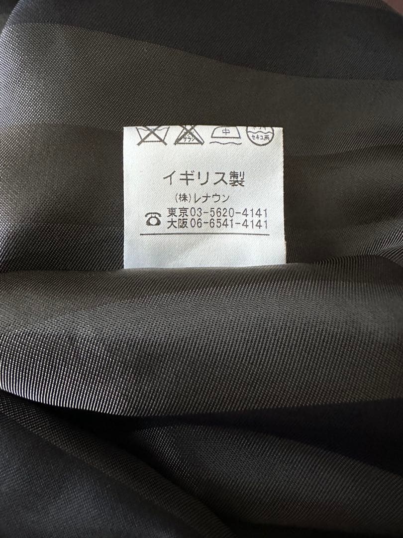 【希少】【極美品】アクアスキュータム トレンチコート 黒 英国製 裏地ストライプ