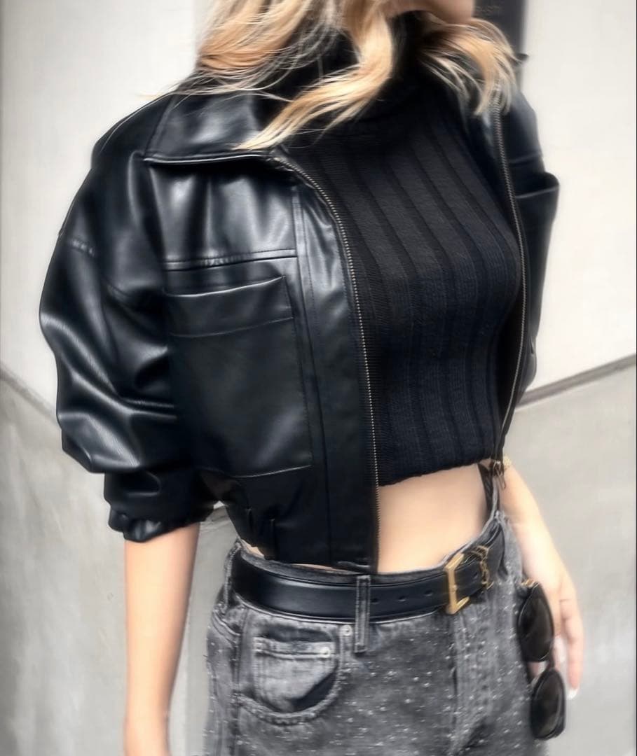 DIANTE ショート丈 レザージャケット