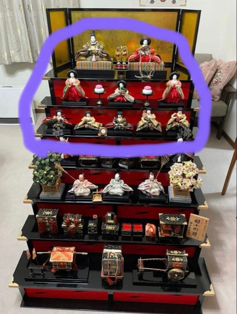 【★ぷーたんママさん専用★】雛人形　お雛様、お内裏様、三人官女、5人囃子のみ