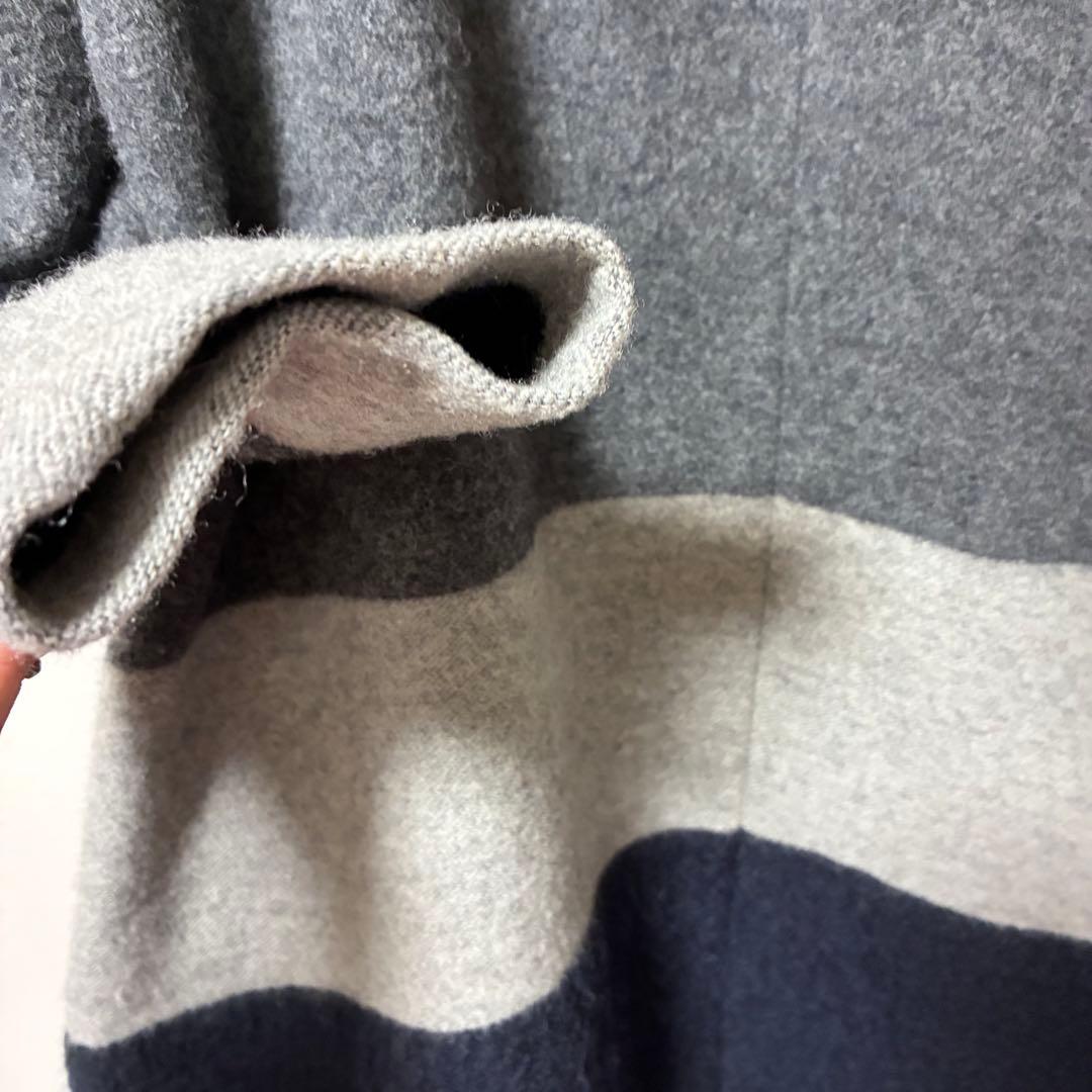 TSUMORI CHISATO モヘヤロングコート グレー・ネイビーツモリチサト