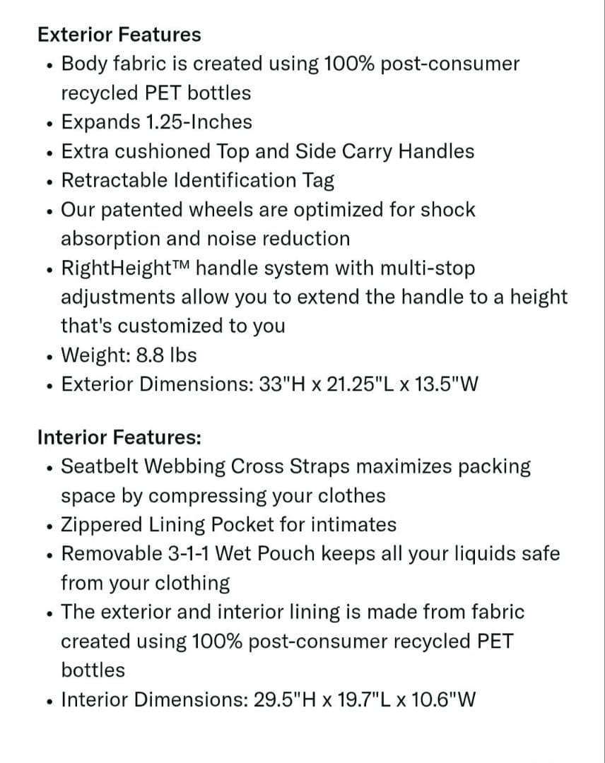 【１回使用美品】サムソナイト　アップリフトソフトサイドラージスピナー