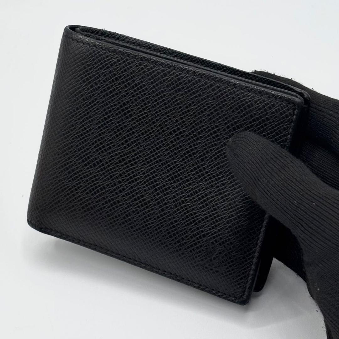 極美品 現行 IC 人気 ルイヴィトン マルコNM タイガ 黒 二つ折り財布