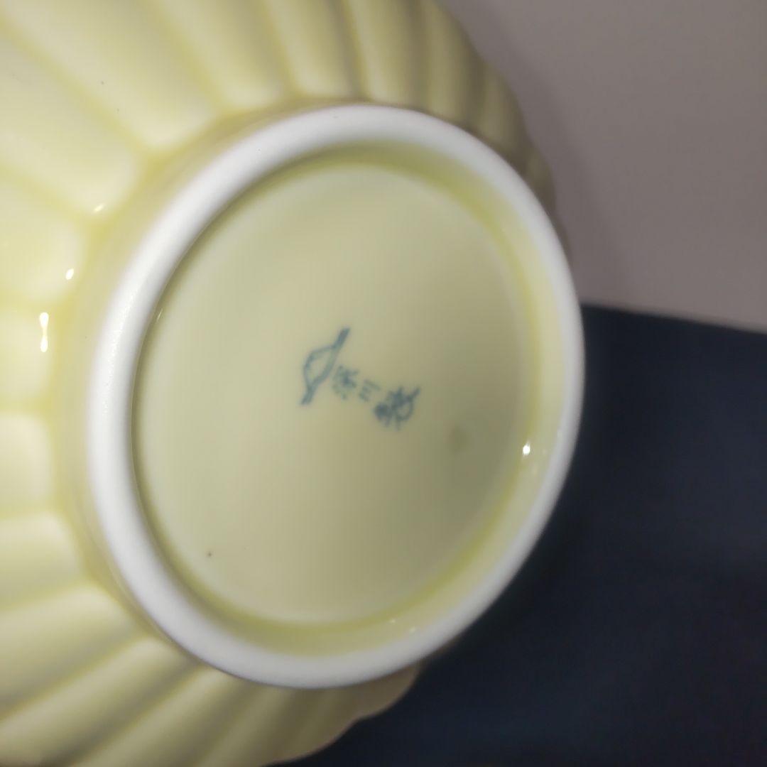 深川製磁 3色 菊割 小鉢 輪花 ピンク イエロー ベージュ