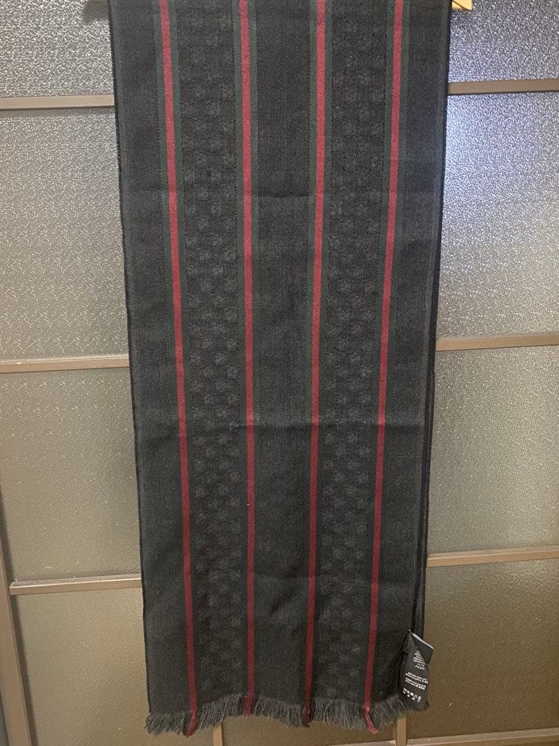 GUCCI グッチ シェリーライン GG柄　ウール　シルク　フリンジ　マフラー