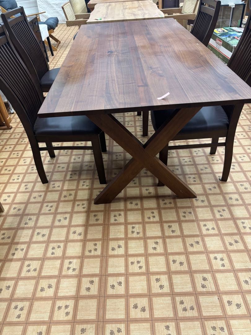 ウォールナット材 長方形ダイニングテーブル 約180cm