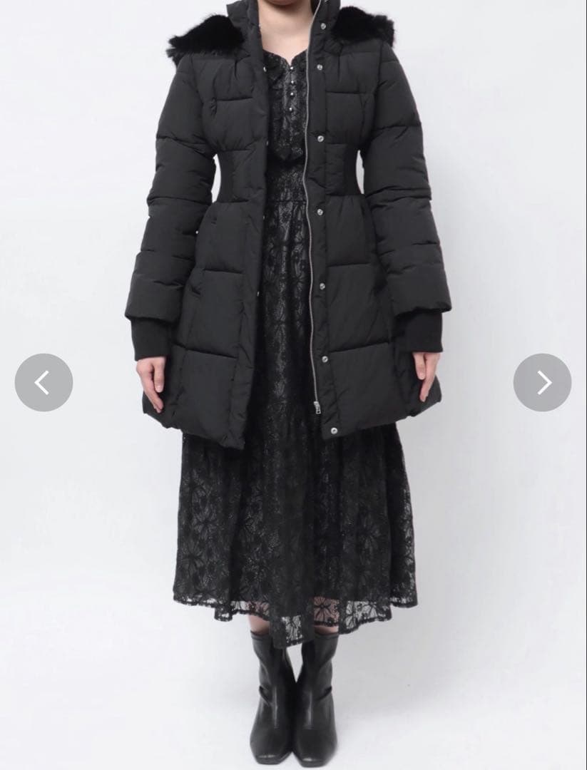 dazzlin ウエストマークレディダウンコート WHT M