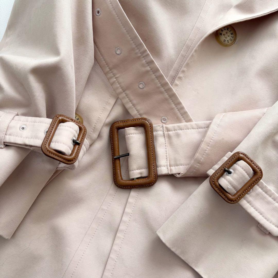 大きいサイズ　マッキントッシュ　トレンチコート　ピンクベージュ　ライナー　44