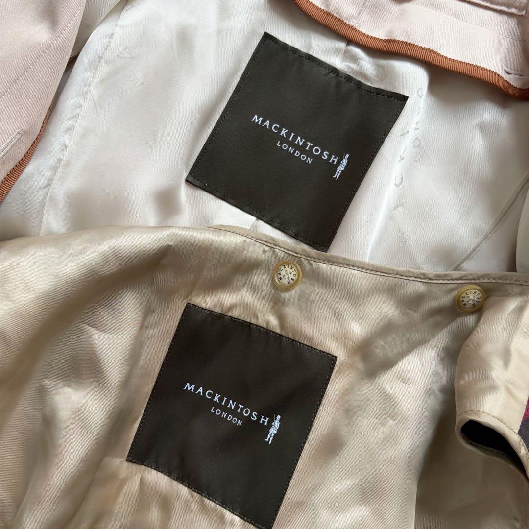 大きいサイズ　マッキントッシュ　トレンチコート　ピンクベージュ　ライナー　44