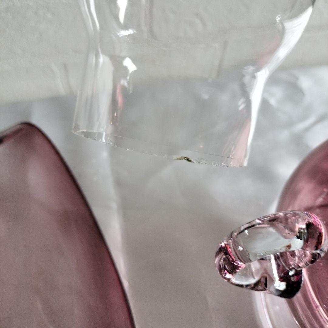 北一硝子　オイルランプ　パープルグラデーション　ひまわり