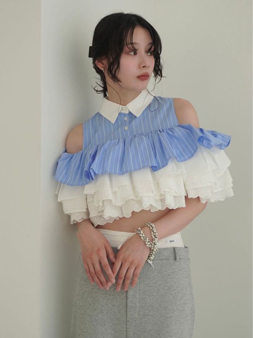 【タグ付き新品未使用】Eimy istoire ボリュームラッフルブラウス