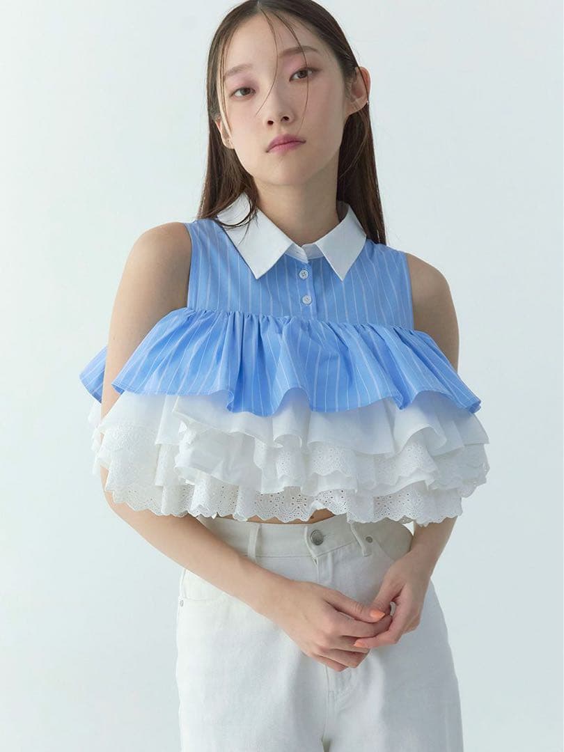 【タグ付き新品未使用】Eimy istoire ボリュームラッフルブラウス