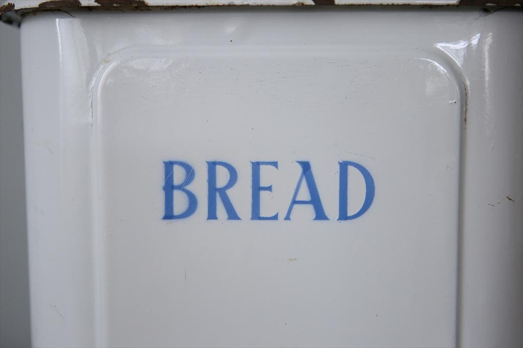 英国アンティーク琺瑯製ブレッド缶/ホーローキャニスター/米びつ(83-242)