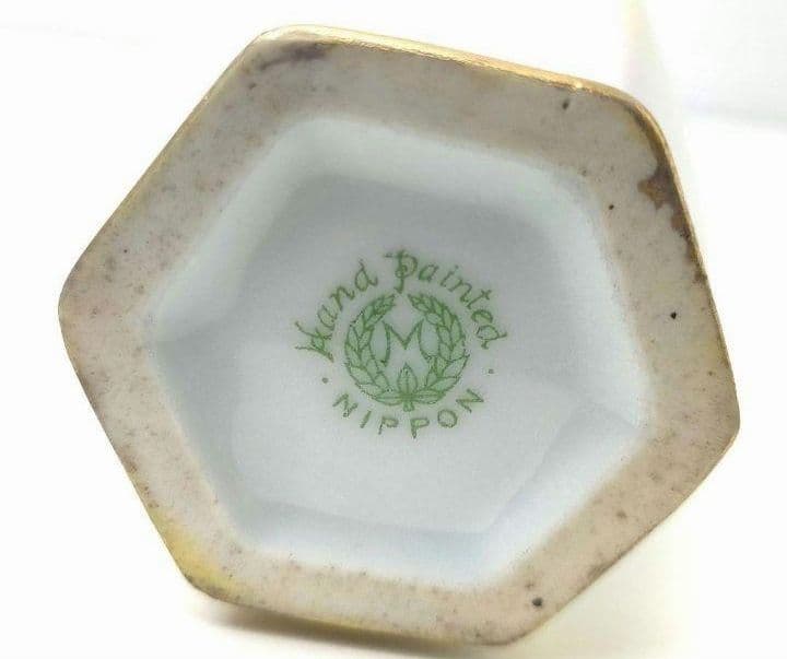 希少★美品★オールドノリタケ 金彩点盛り薔薇絵 花瓶