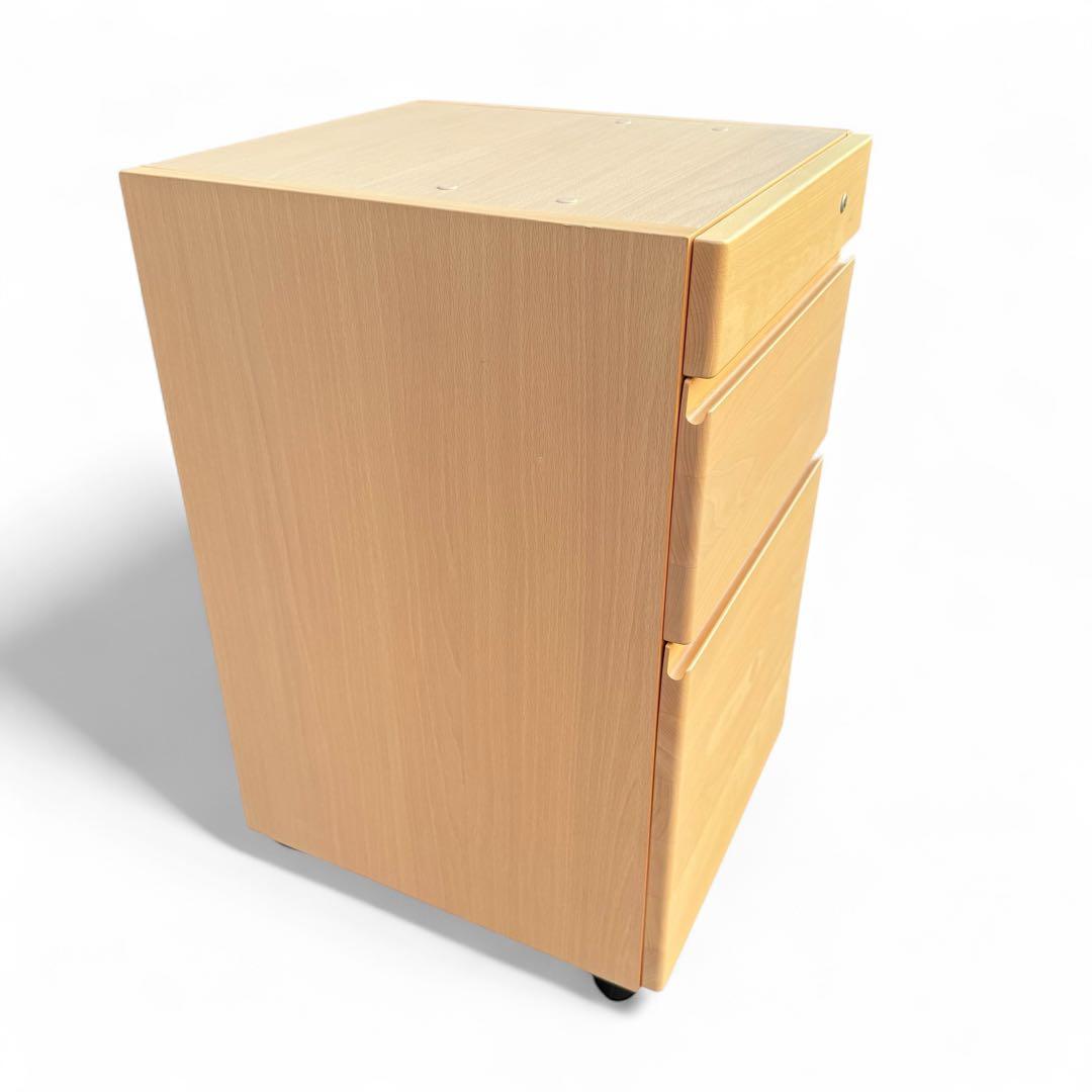 【美品】 カリモク家具　エテルナ　袖机　サイドワゴン　　キャスター付き　鍵付