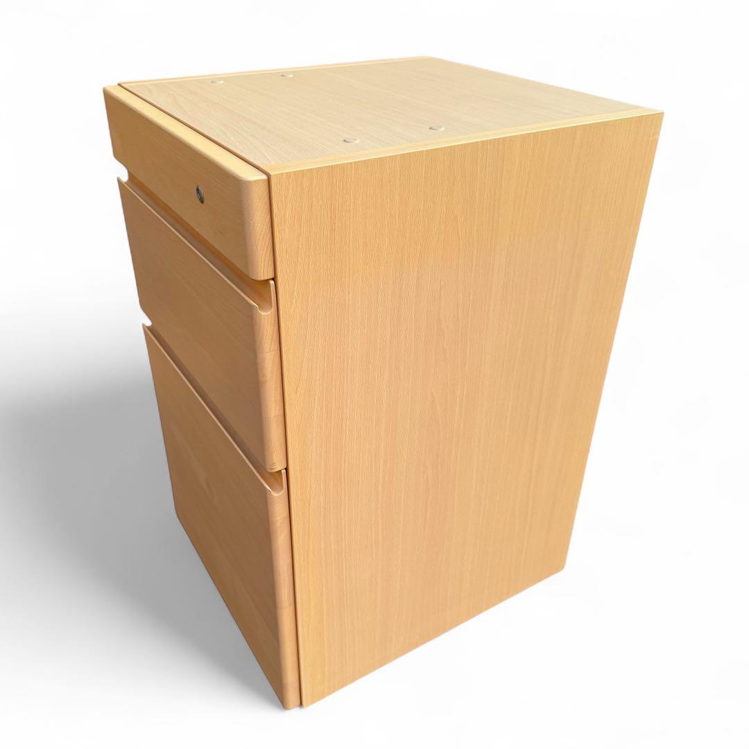 【美品】 カリモク家具　エテルナ　袖机　サイドワゴン　　キャスター付き　鍵付