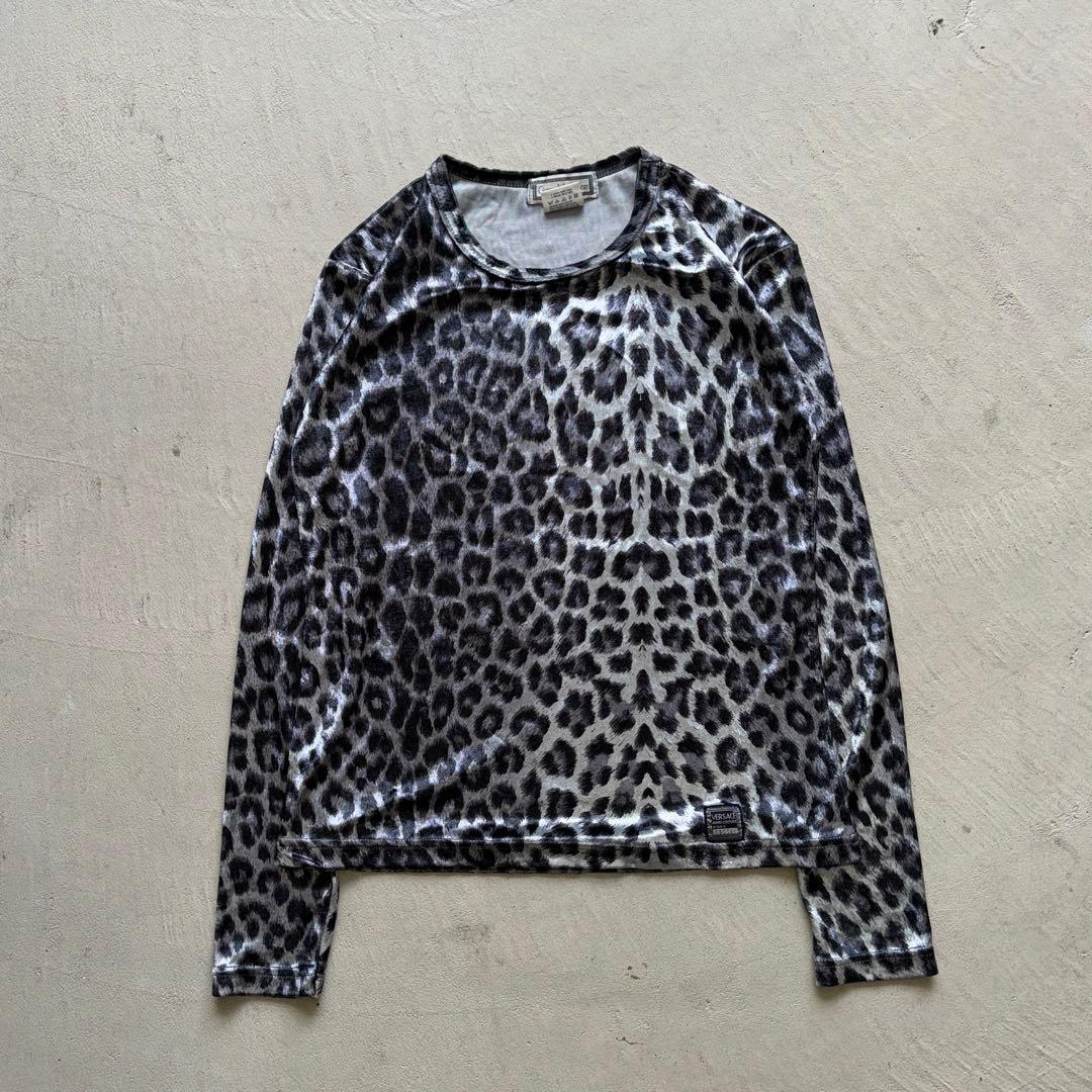 90s gianni versace leopard l/s opium 豹柄