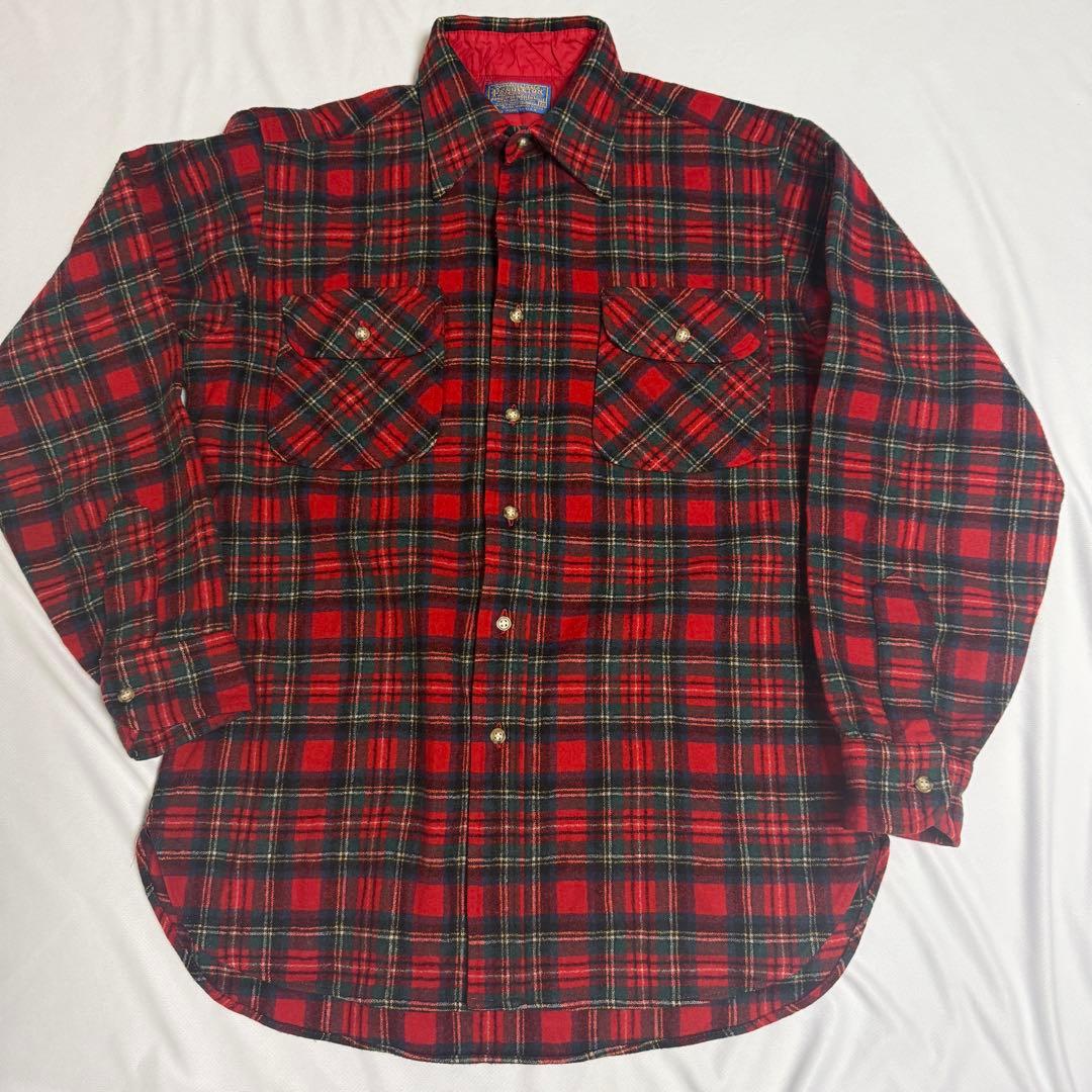 の*ま様 70s　美品　ペンドルトン PENDLETON　ボードシャツ　赤タータ
