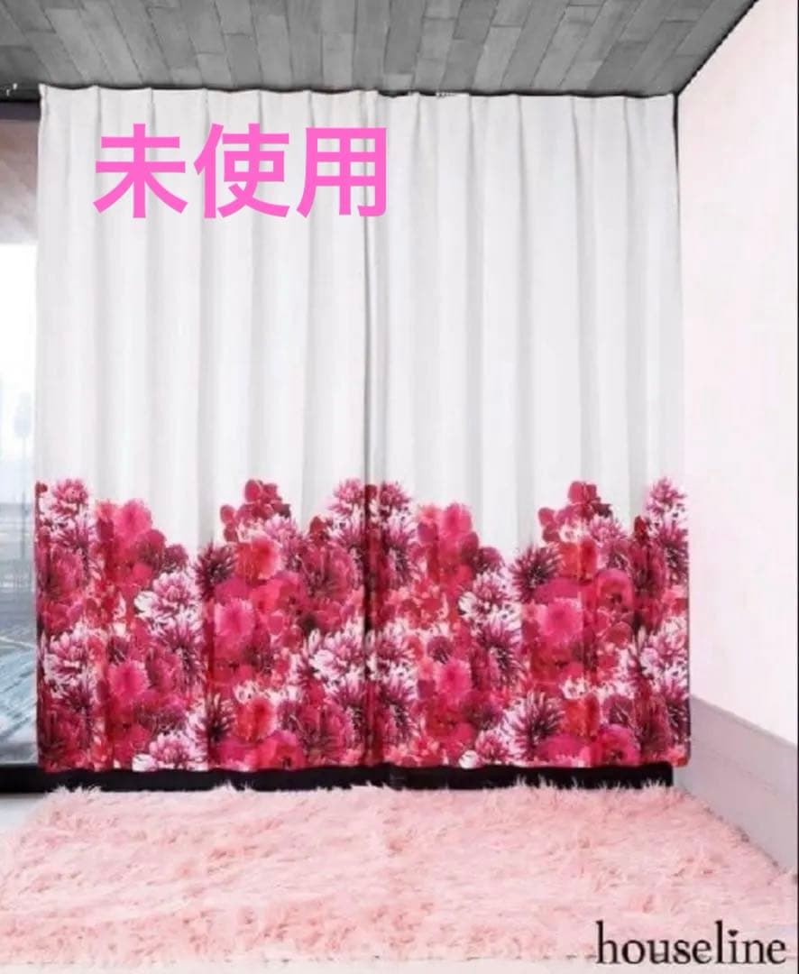 未使用　Rady リゾフラ　カーテン　100×178 リゾートフラワー