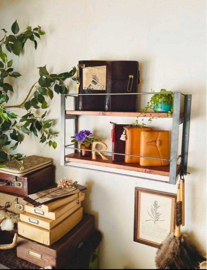 壁掛けラック　ウォールシェルフ　ブックラック　アイアン家具　オーダーメイド