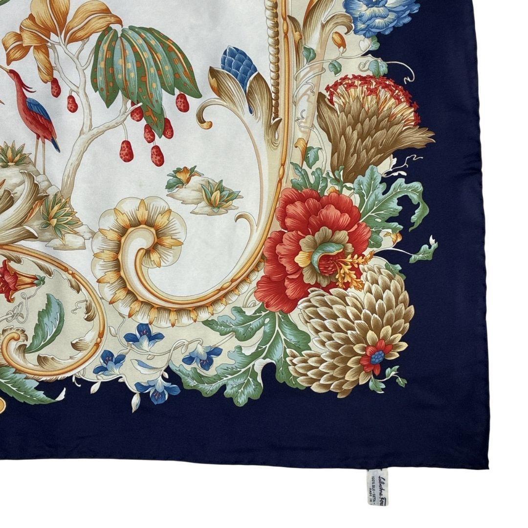 極美品✨サルヴァトーレフェラガモ シルク 大判スカーフ ストール イタリア 花柄