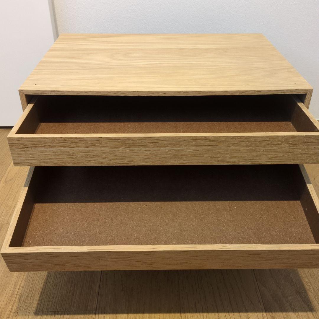 無印良品　木製収納ケース　引出式　4段　ワイド