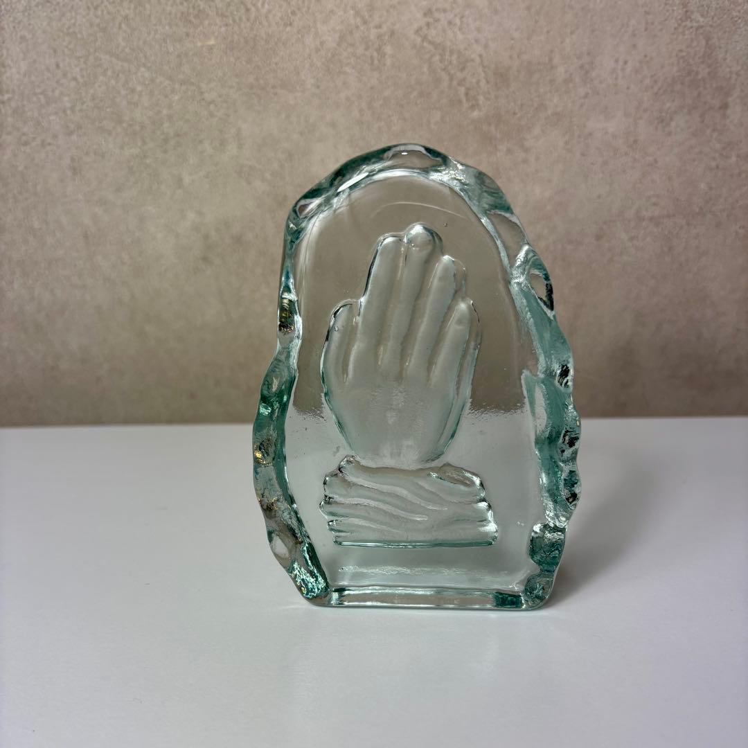 ガラス製のハンドオブジェ ミッドセンチュリー ポストモダン ヴィンテージ