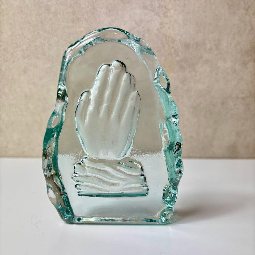 ガラス製のハンドオブジェ ミッドセンチュリー ポストモダン ヴィンテージ