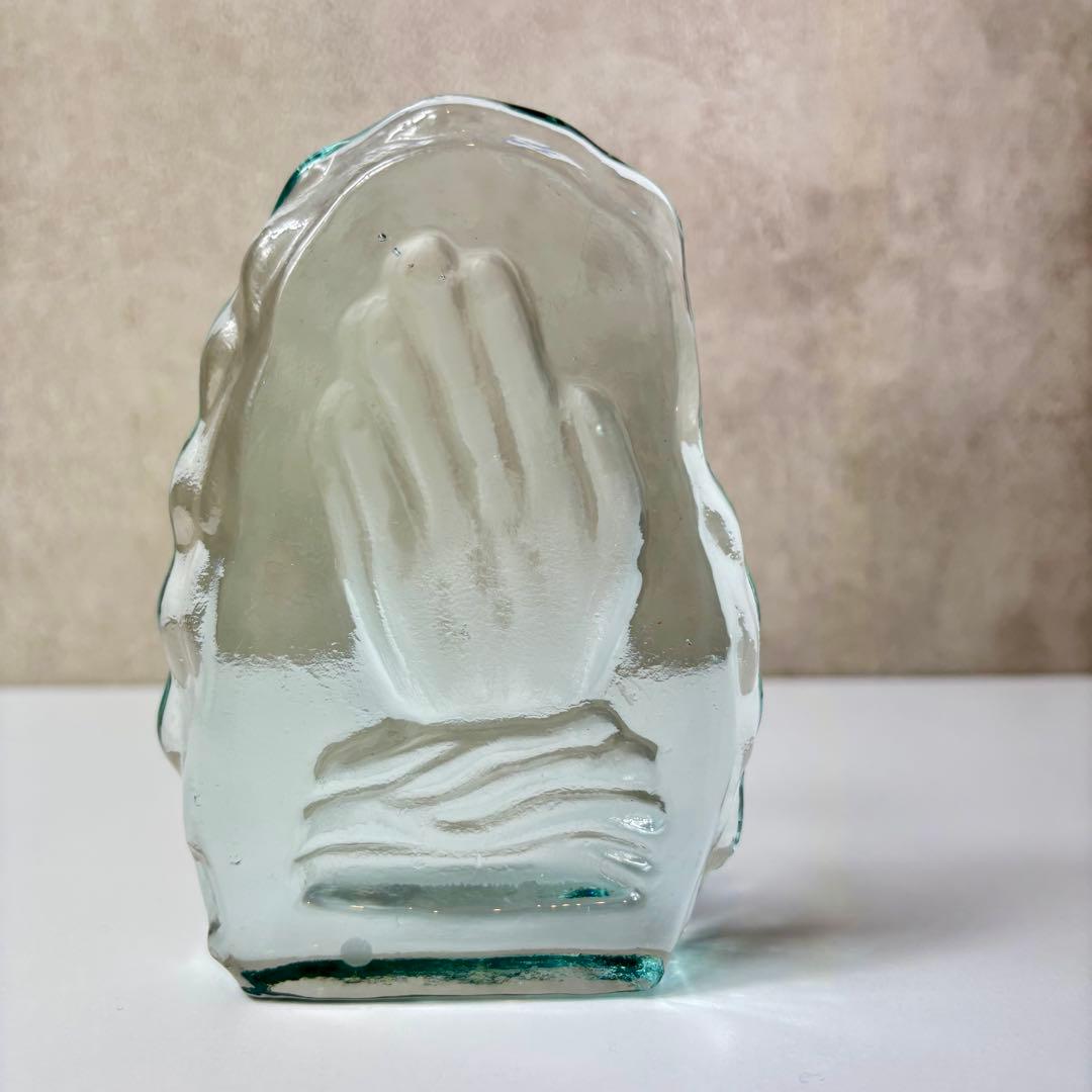 ガラス製のハンドオブジェ ミッドセンチュリー ポストモダン ヴィンテージ