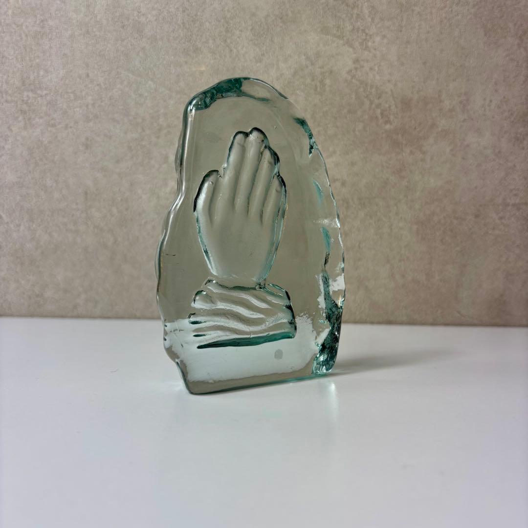 ガラス製のハンドオブジェ ミッドセンチュリー ポストモダン ヴィンテージ