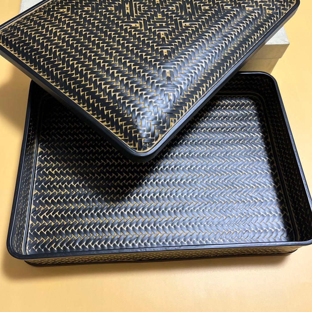 未使用長期保管品 井上らんたい漆器 籃胎漆器 真竹 久留米特産漆器 希少品