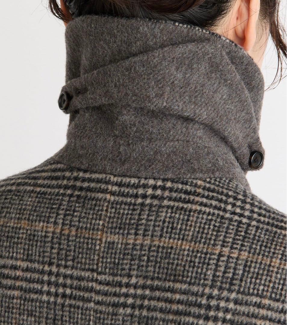 RIVE DROITE リヴドロワ チェックステンカラーコート