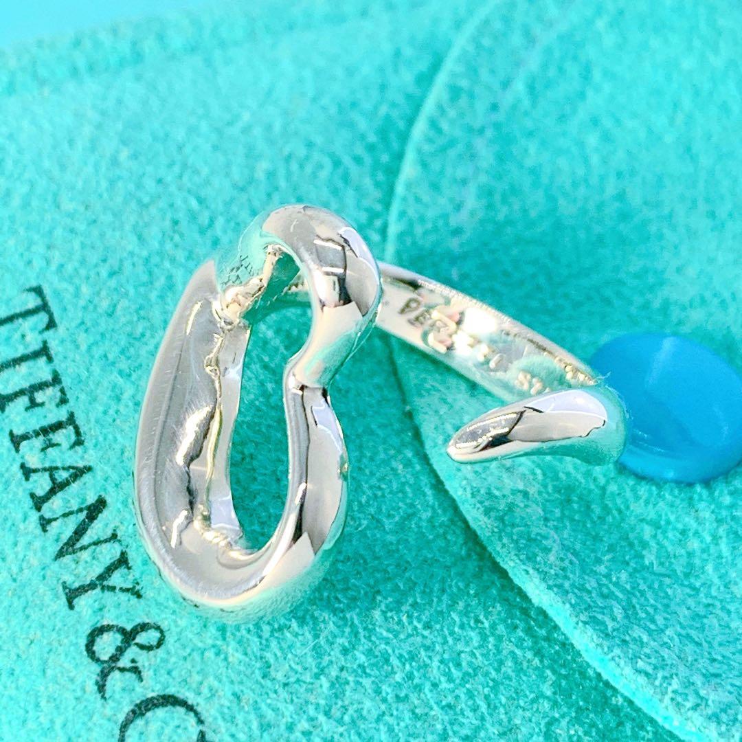 美品 ティファニー オープン ハート リング 約8.5号 シルバー925