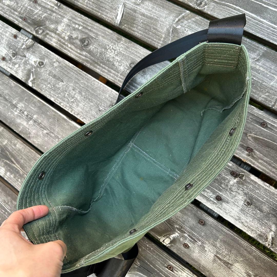 ニュースペーパーバッグ　アメリカ軍　ランドリーバッグリメイクバッグ　ステンシル入