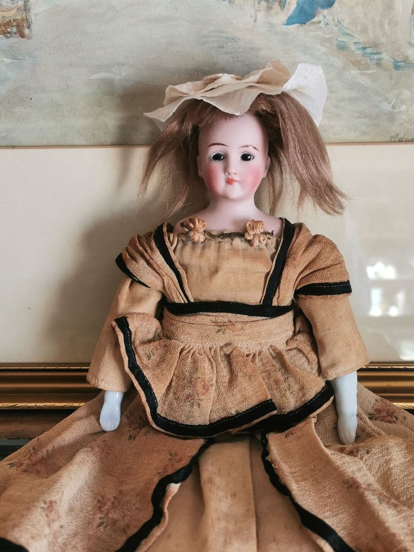 アンティーク シモンハルビック ファッションビスクドール 陶器手脚人形 鬘ボネ付