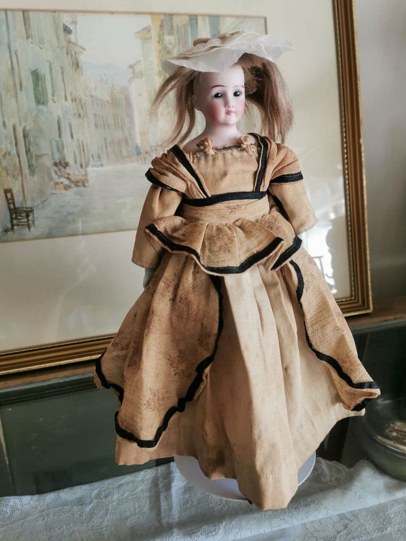 アンティーク シモンハルビック ファッションビスクドール 陶器手脚人形 鬘ボネ付
