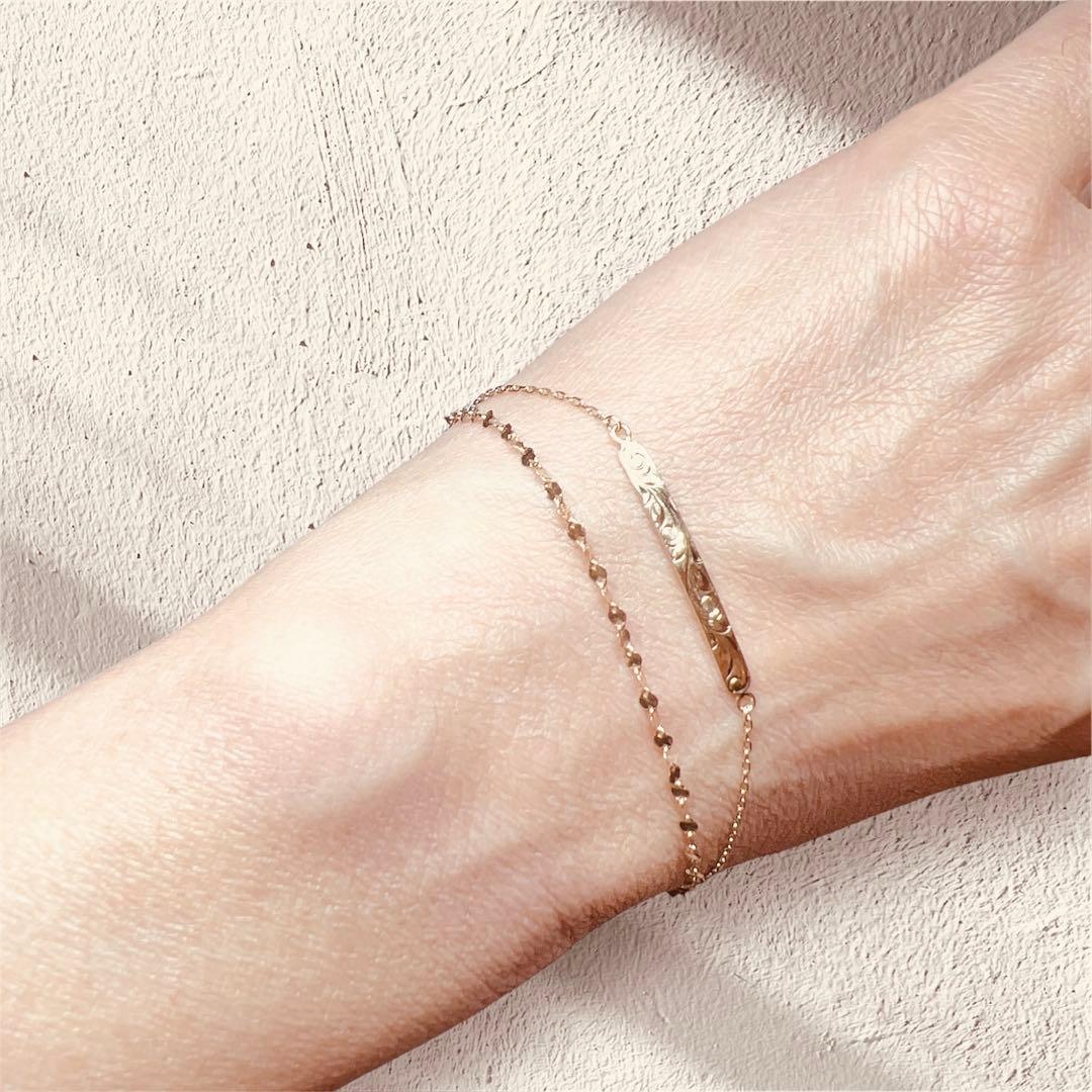 【美品】ハワイアンジュエリーマキシ/K10YG/シンプルバーブレスレット