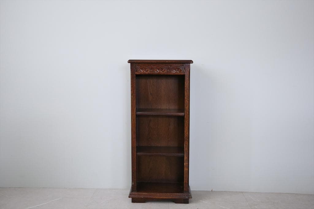 英国アンティーク木製ブックシェルフ/本棚/食器棚/飾り棚/収納ラック(92-73