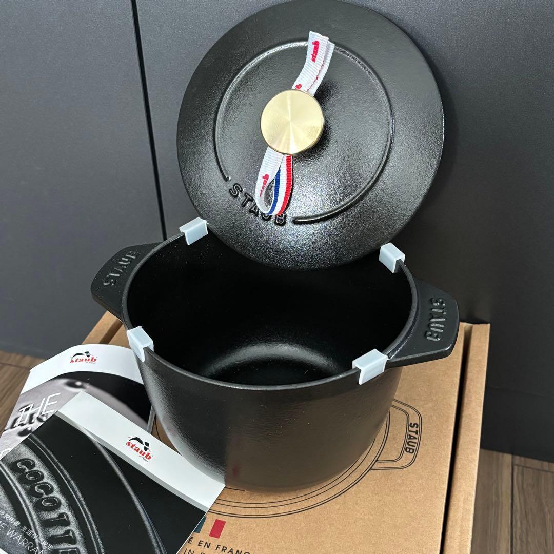 【新品】staub 黒 ストウブ ラ ココット デ ゴハン GOHANS M