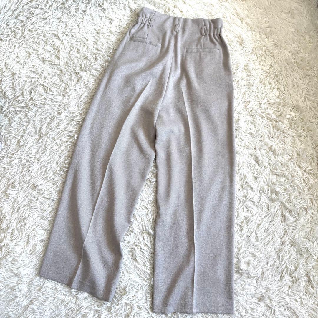 グリーンレーベルリラクシング✨ノーカラー　パンツスーツ　セットアップ　伸縮素材