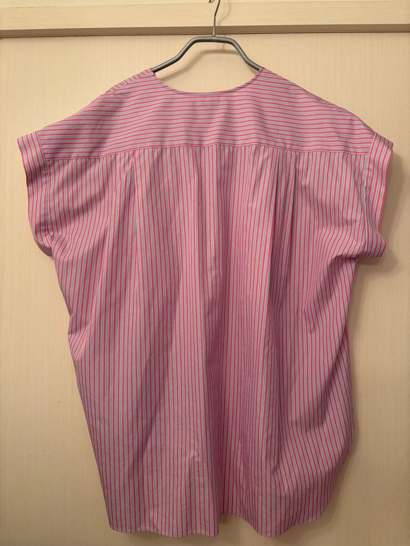 Drawer コットンストライプフロントレースブラウス　38