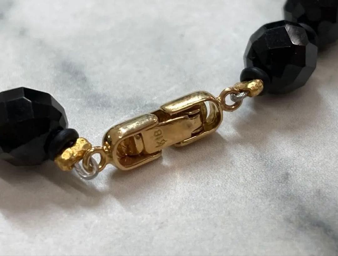 m*k様 K18 ファセットカット 黒ビーズ オニキス？ ブレスレット