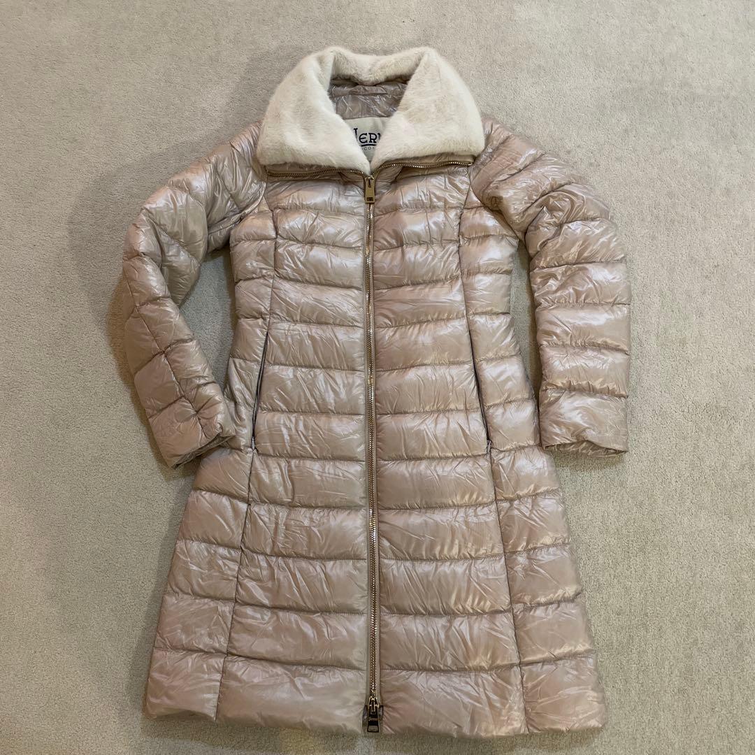 ヘルノ　ロングダウンコート　ベージュ　40 インポート　エレガント