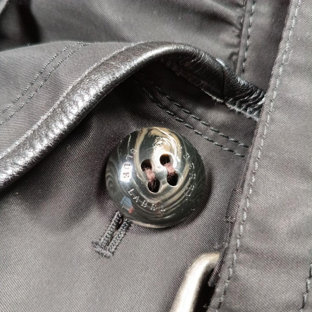 美品✨バーバリーブルーレーベル　ダブルトレンチコート　レザーパイピング　38