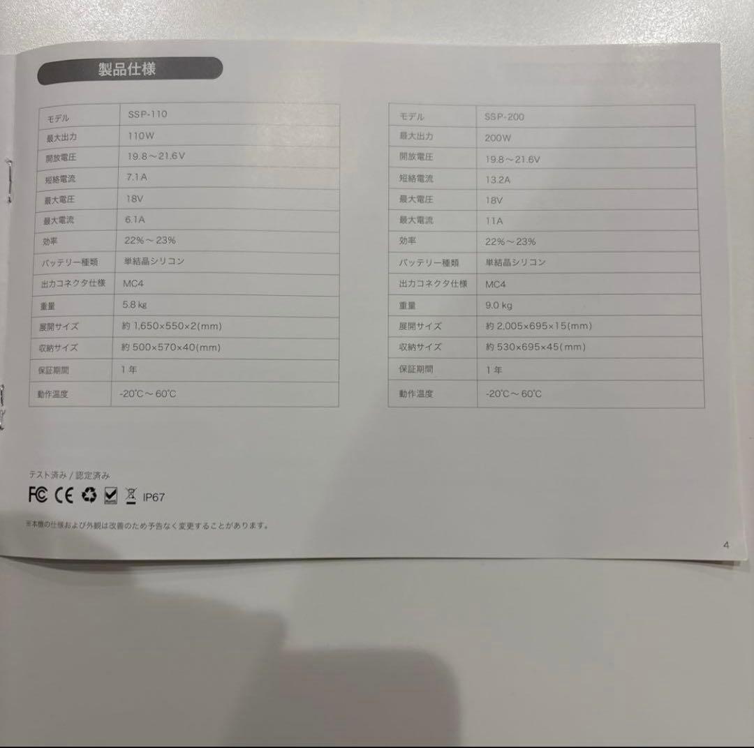 SABUMA ソーラーパネル SSP-200 200W